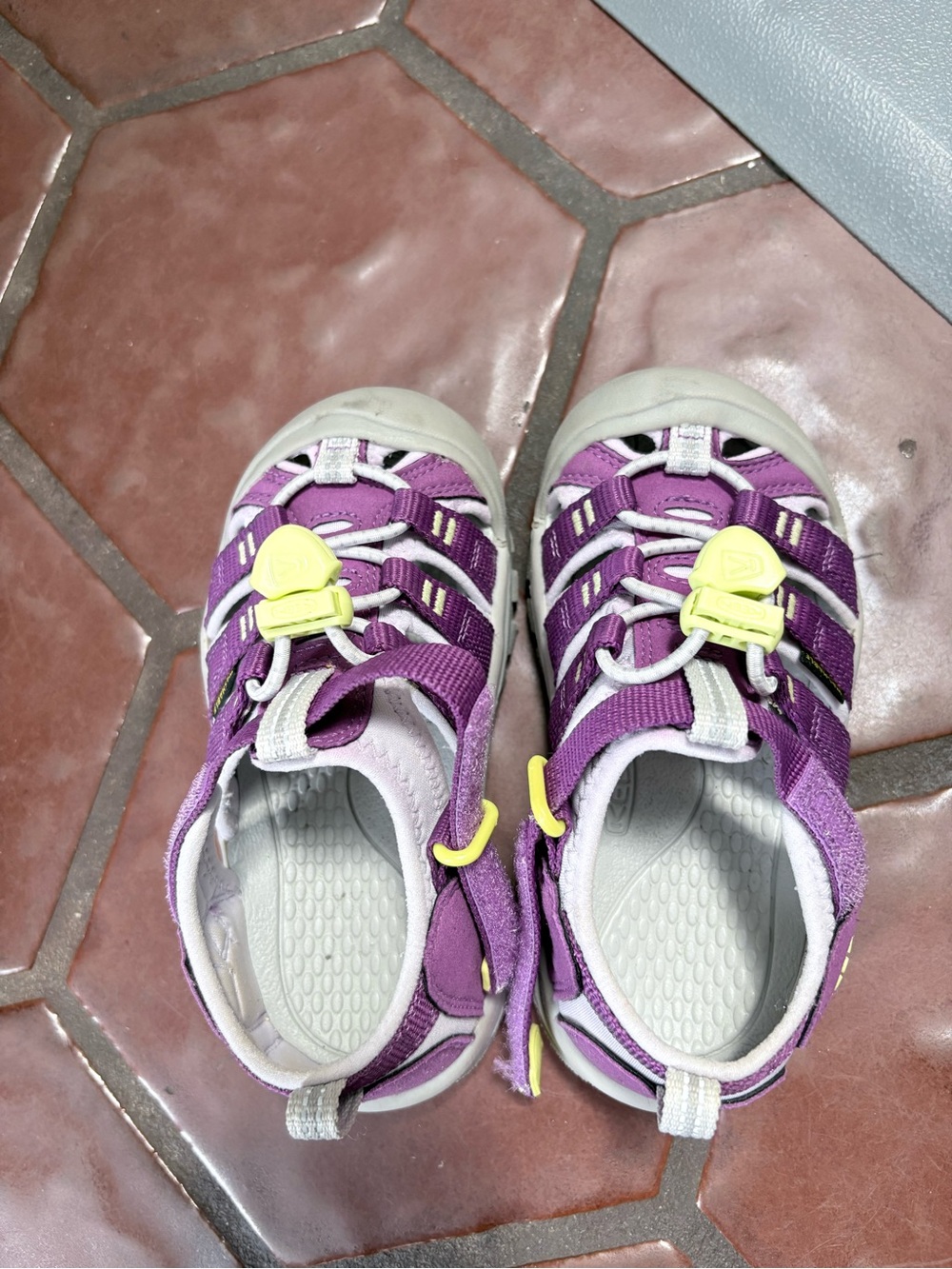 Keen Kids Purple Sandal Sneakers with Yellow Accents